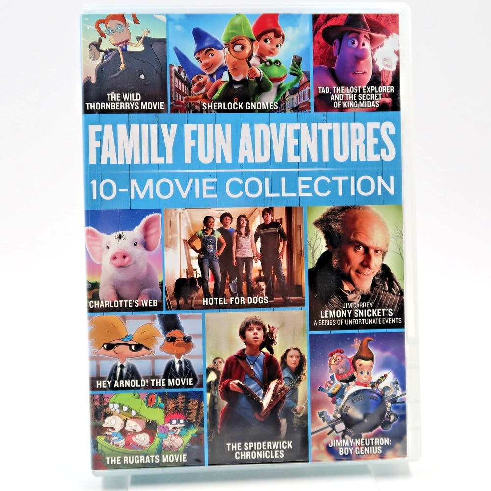 Family Fun Adventures 10-Movie DVD Jim Carrey Rugrats Hey Arnold Spiderwick PG